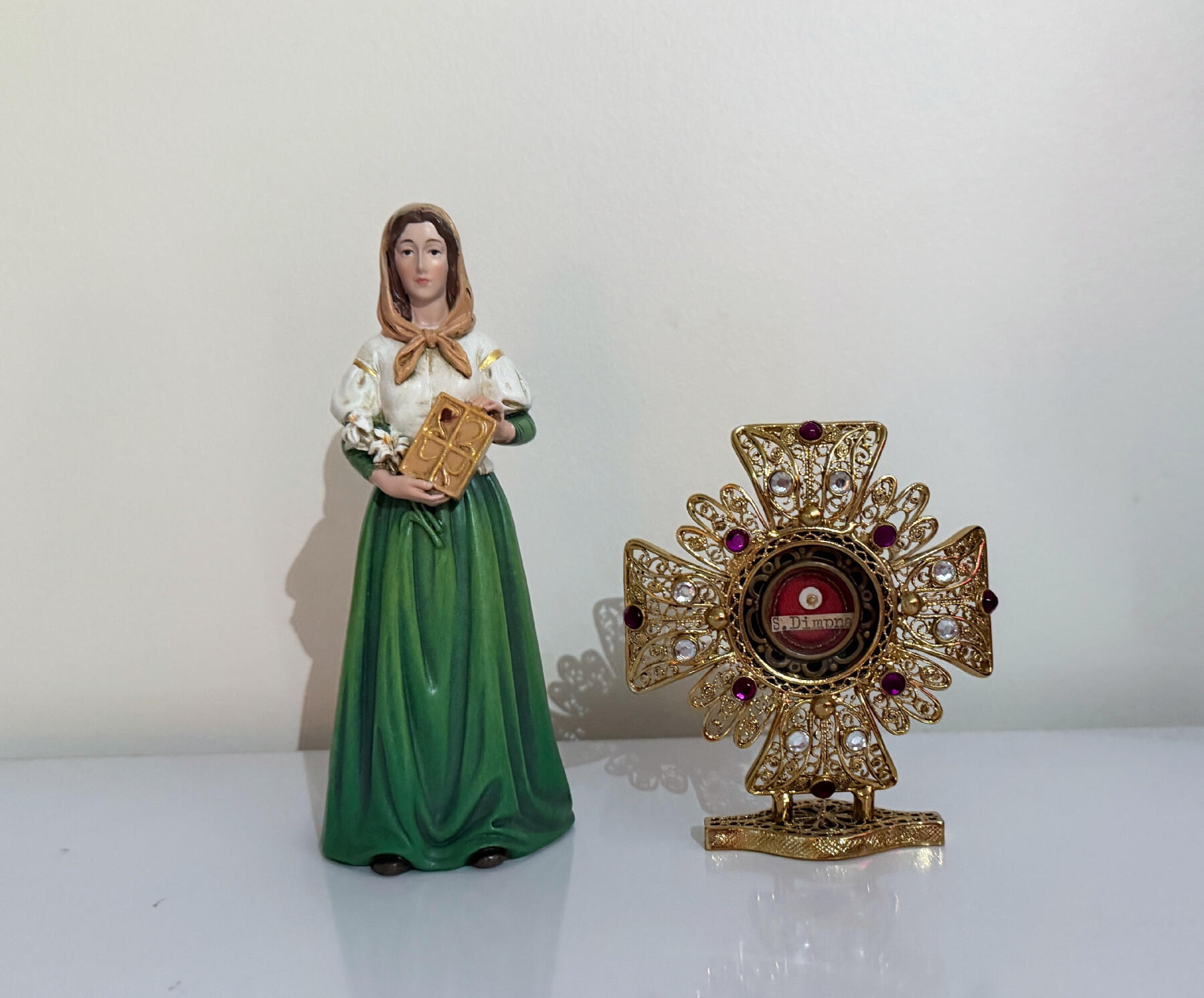 Saint Dymphna Statue and Relic