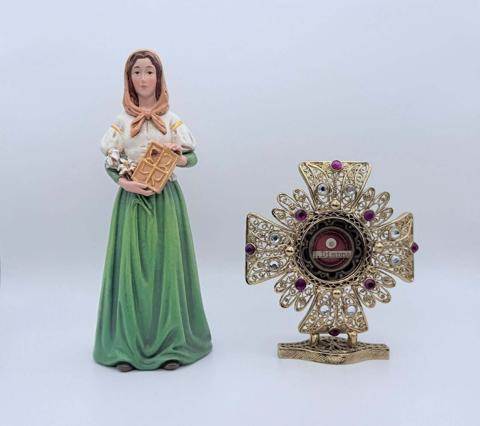 Saint Dymphna Statue and Relic Saint Dymphna Statue and Relic
